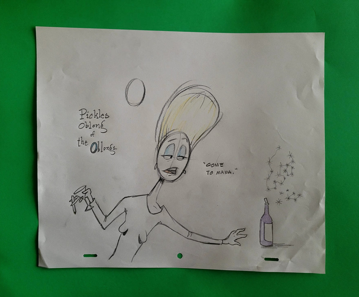 Pickles Oblong Reaching for another drink Development Art! – Angus Oblong.